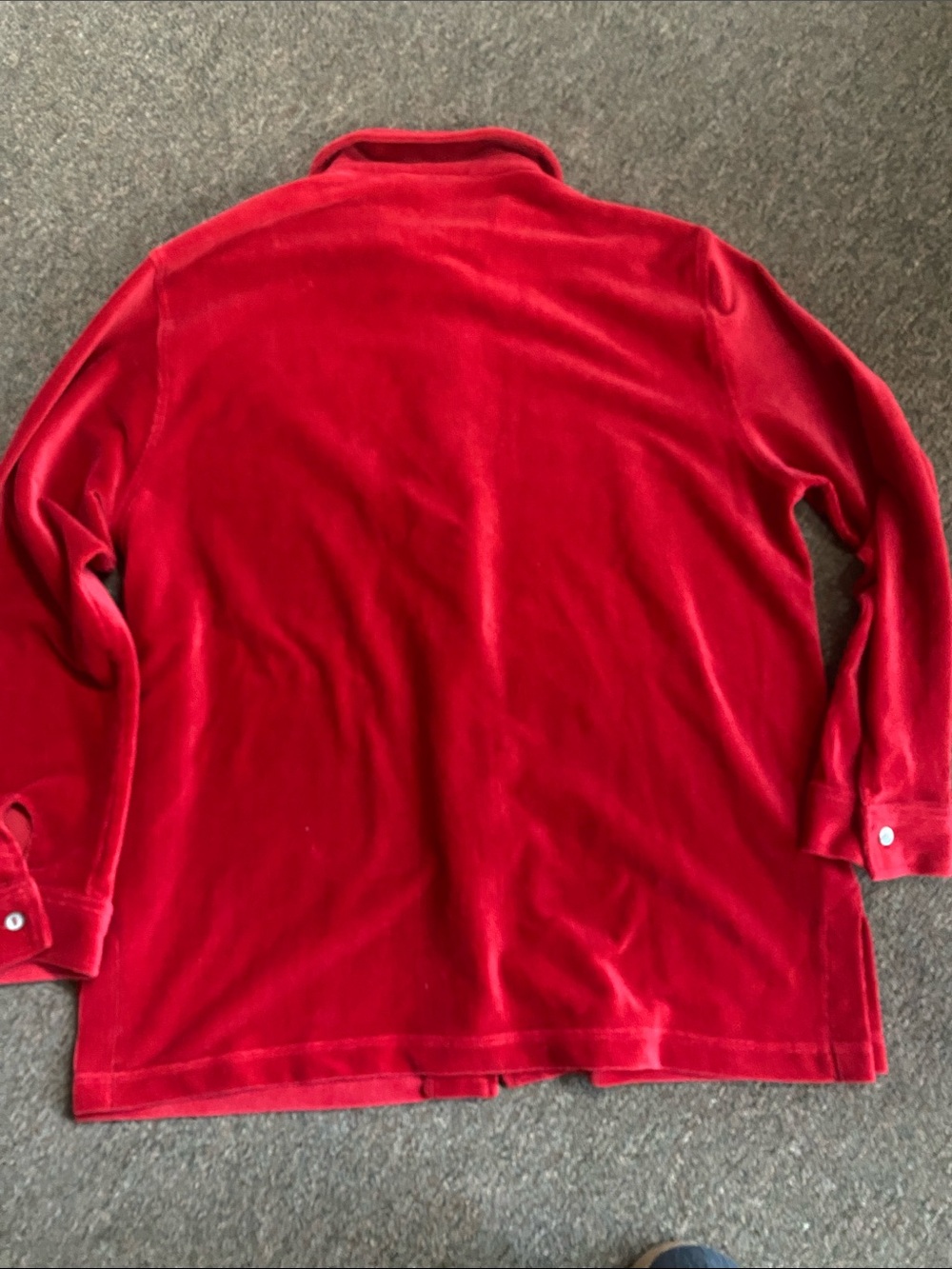 Charter Club Red Velour Button-Front Jacket - Picture 8 of 9